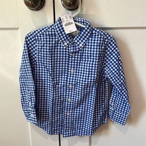 Crewcuts- size 2 boys button down- blue check
